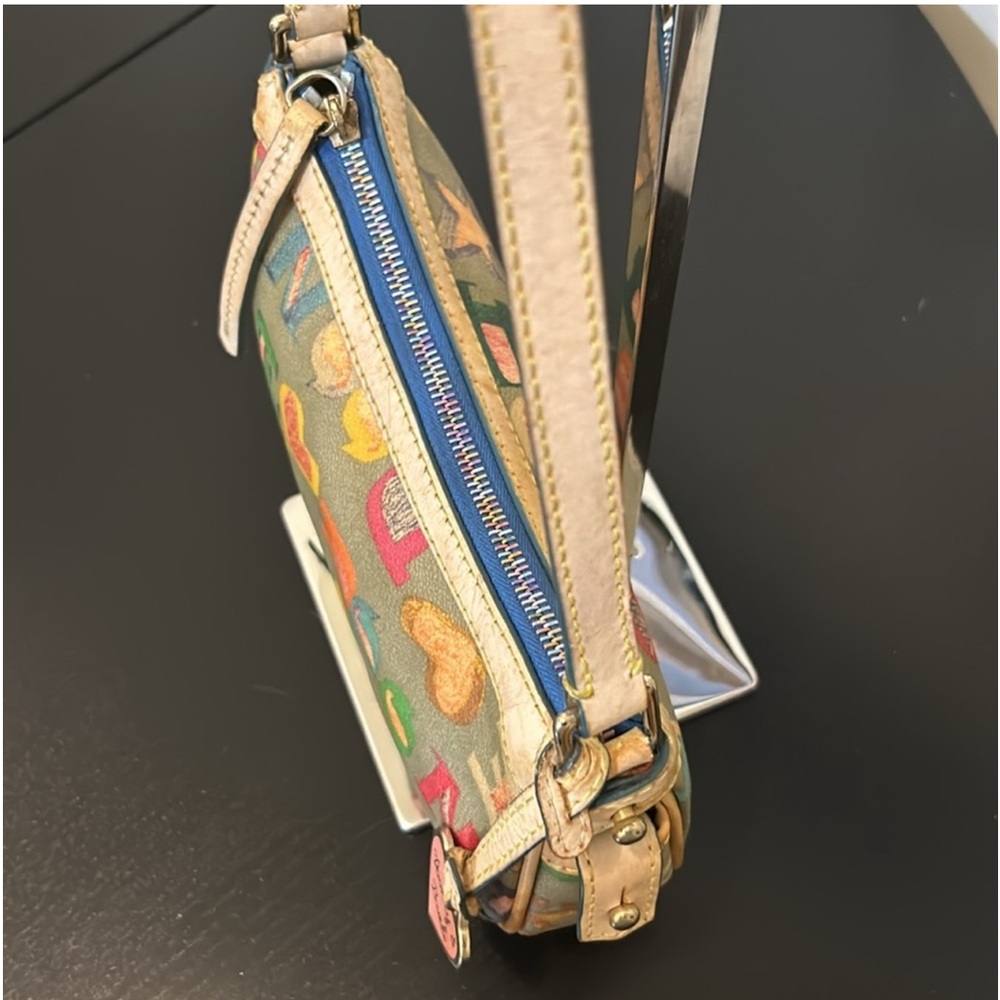 Dooney & Bourke Rainbow Zipper Bag,Heart Charm. Coated Canvas & Leather - Picture 8 of 15